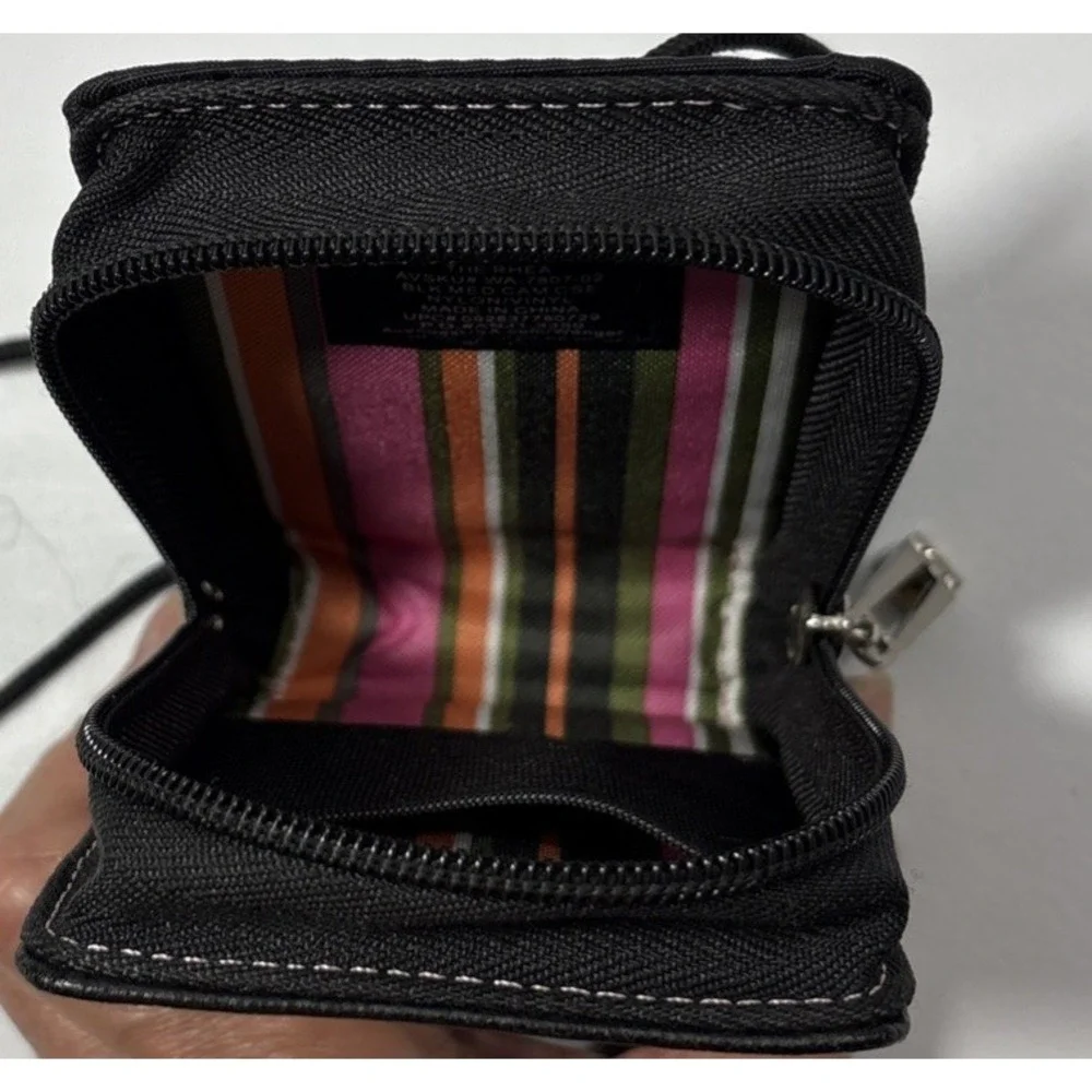 Wenger Swiss Army The Rhea Camera Case Black Pink Stitch Pouch Crossbody EUC